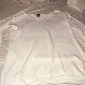 Gap white knitted v-neck sweater